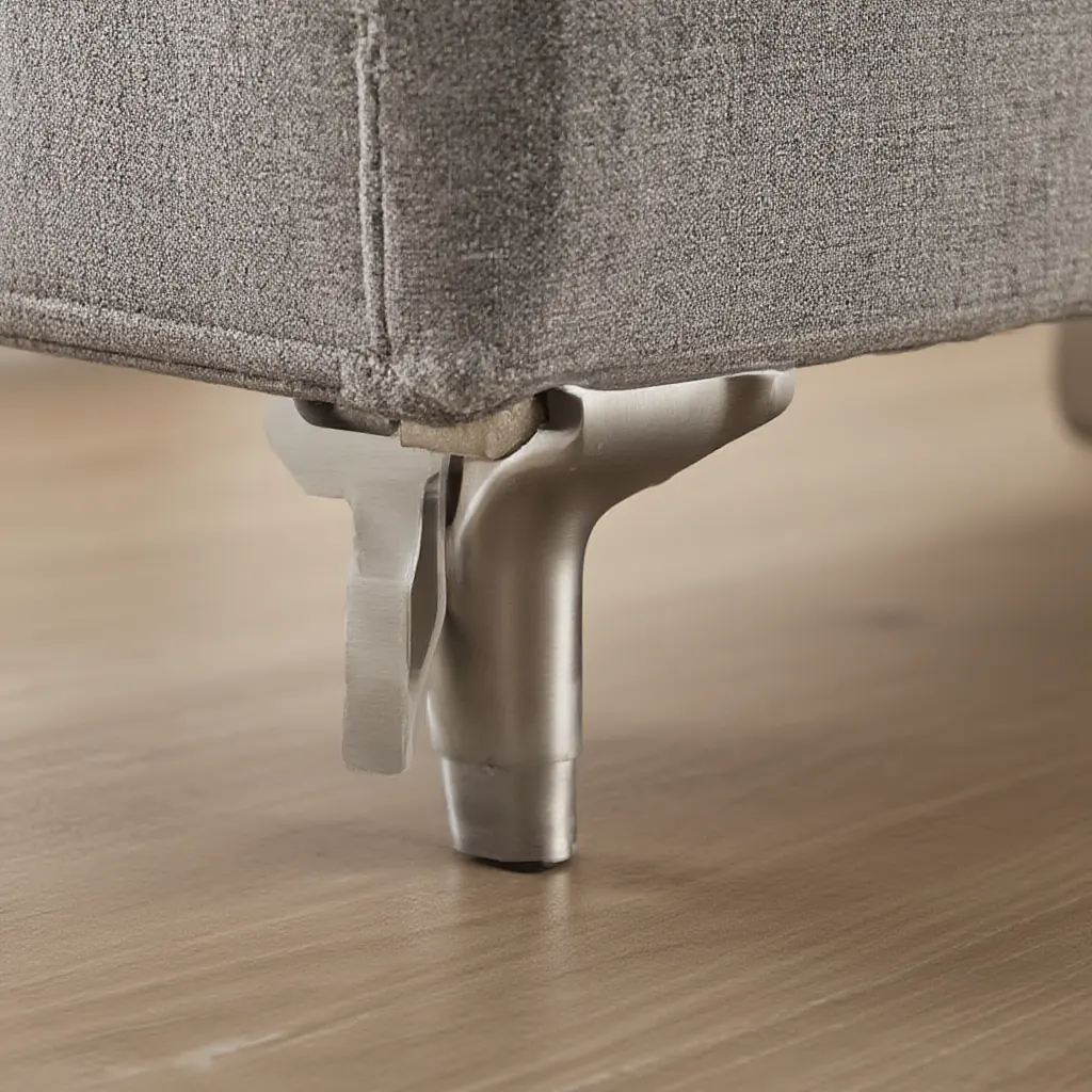 Brushed steel leg detail
